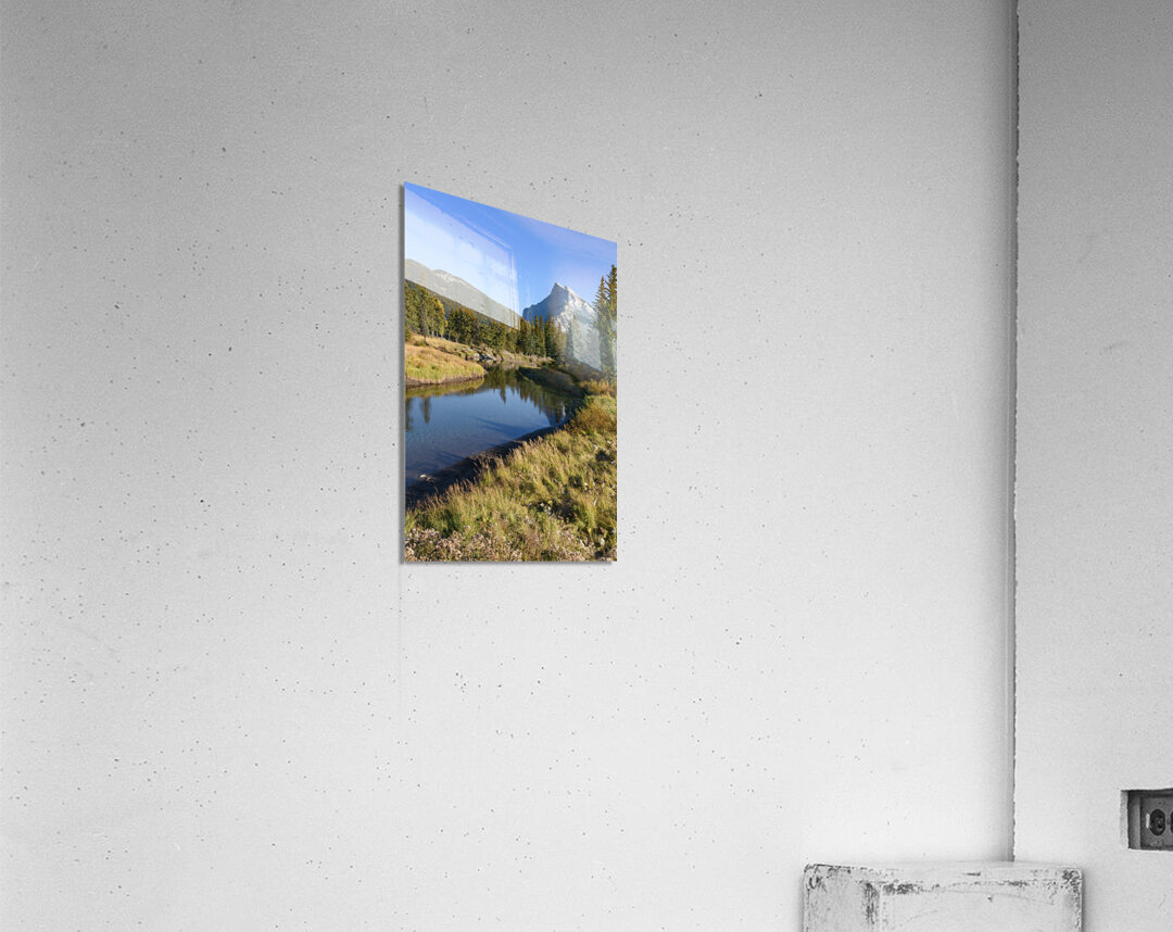 Banff Bow River mountains 2-5 Acrylic Print