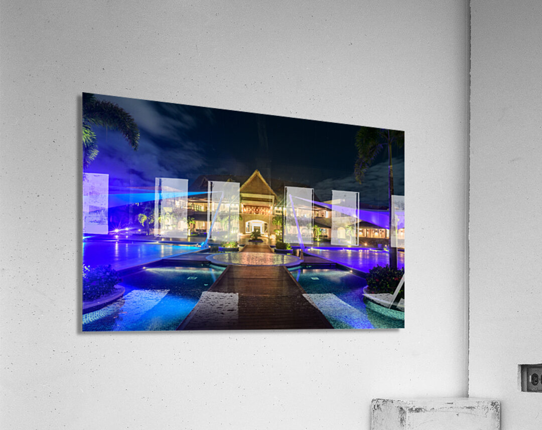 Resort pools at night Acrylic Print