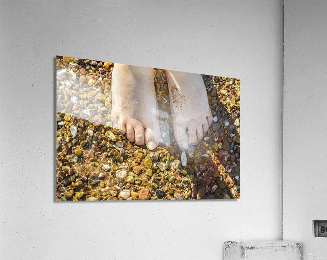 Wading toes in the ocean water Acrylic Print