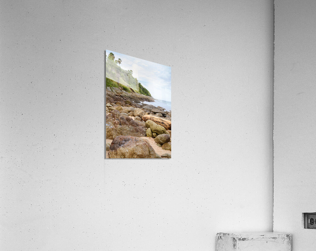 Ya-nui rock beach shore 2 Acrylic Print