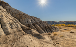 Hoodoos hills with sun