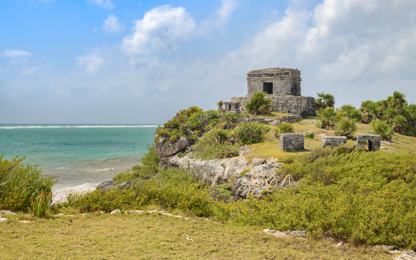 Tulum Ruins on Cliff Print
