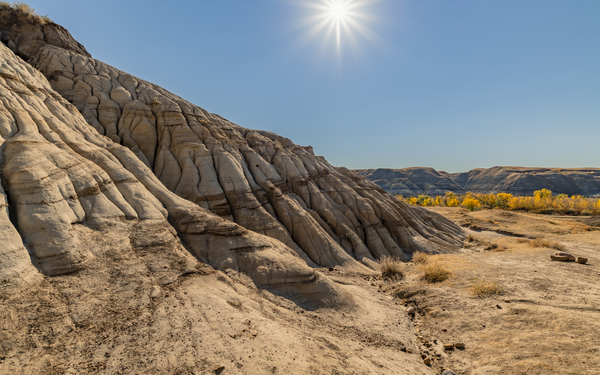Hoodoos hills with sun Print