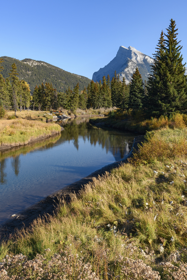 Banff Bow River mountains 2-5 Print