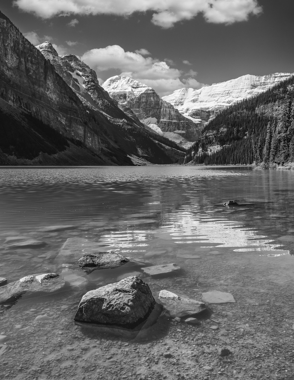 Lake Louise in black and white Print