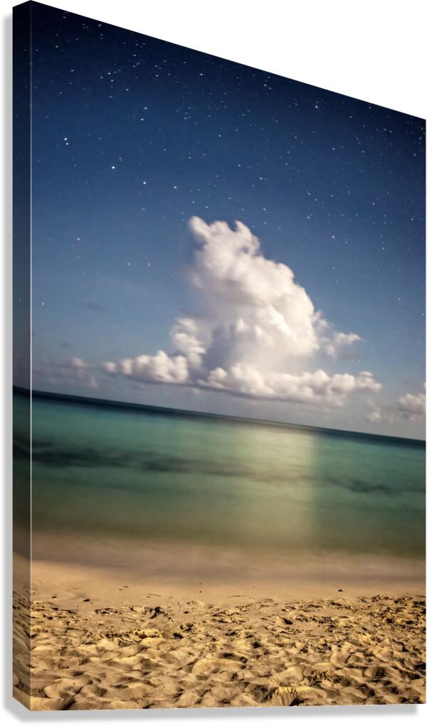 Cuba beach cloud night Canvas Print