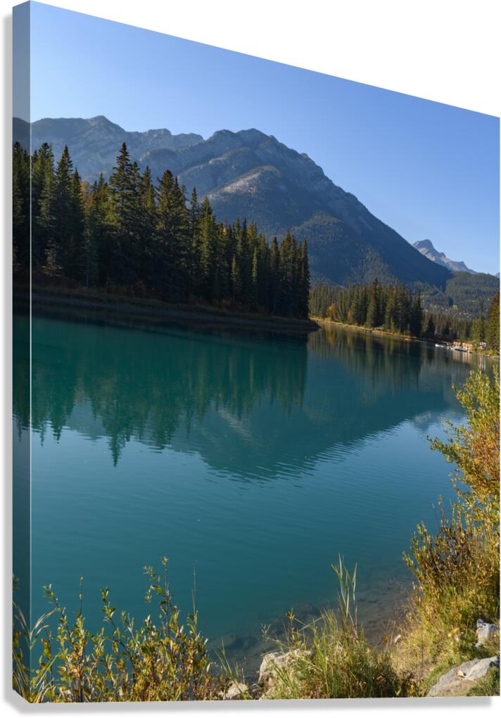 Banff Bow River mountains 2 Canvas Print