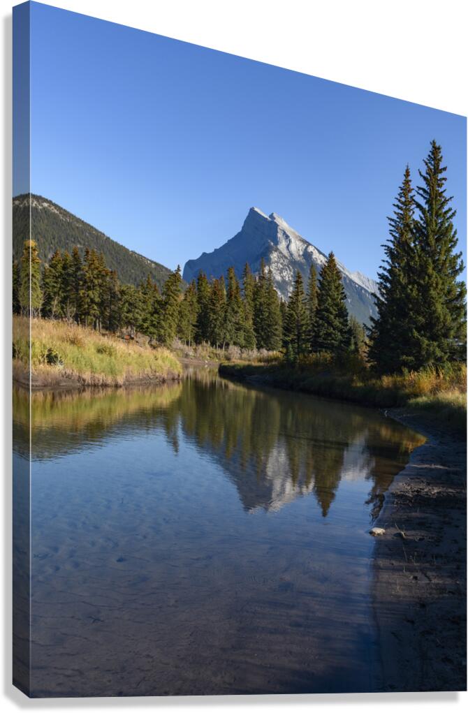 Bow river with mountains 2-7 Canvas Print