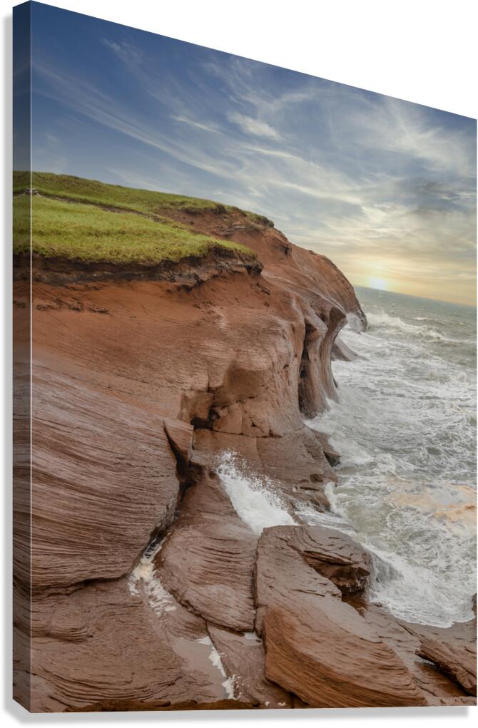 Isle De la Madeleine cliffs Canvas Print