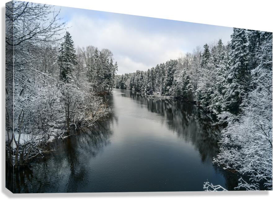 Montague river winter landscape Canvas Print