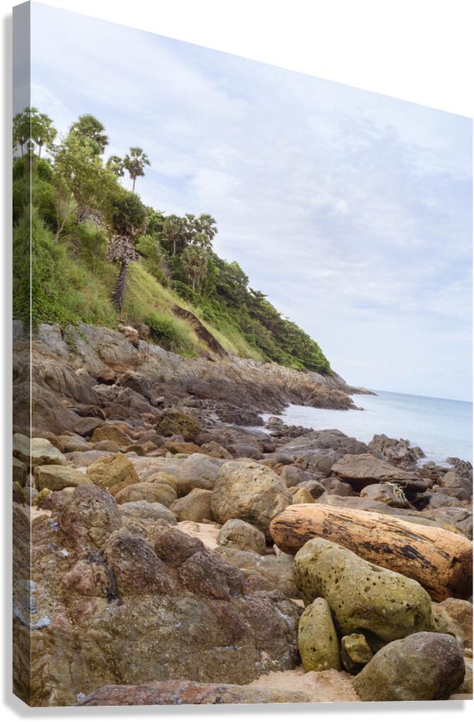 Ya-nui rock beach shore 2 Canvas Print
