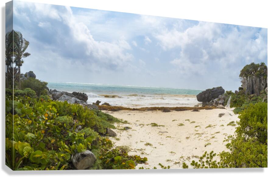 Tulum beach ocean view Canvas Print
