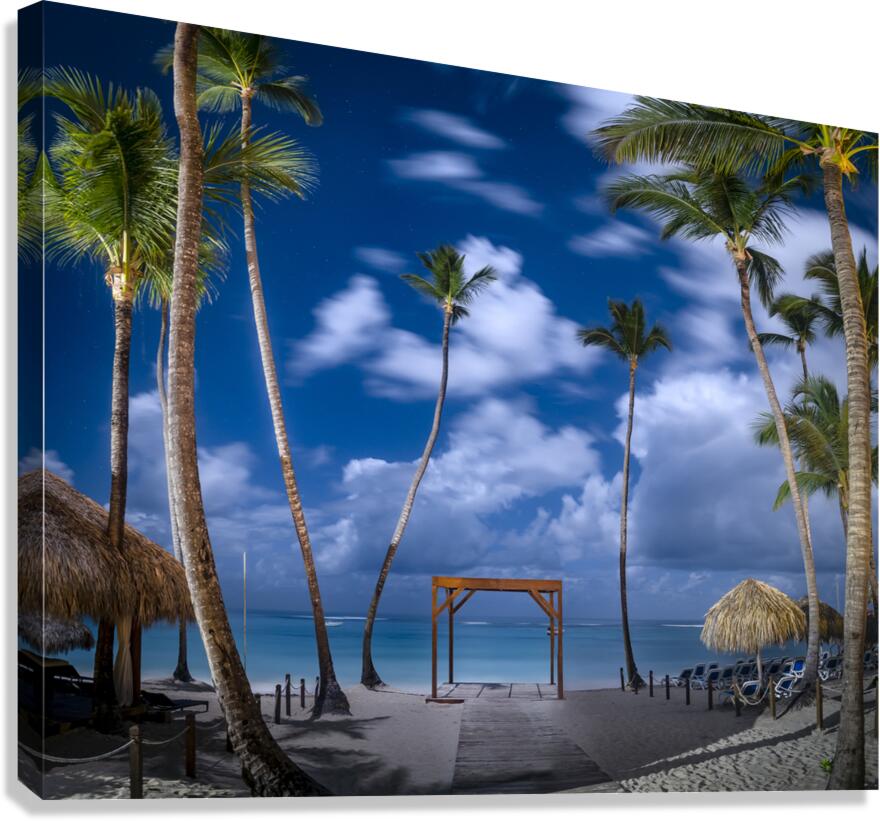 dominican beach night 3 Canvas Print