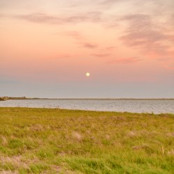 Isle De Madeleine moonrise at sunset  2