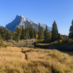 Banff Bow river banks mountains 2-8