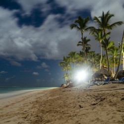 Resort beach at night