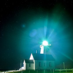 Wood Islands Lighthouse at night