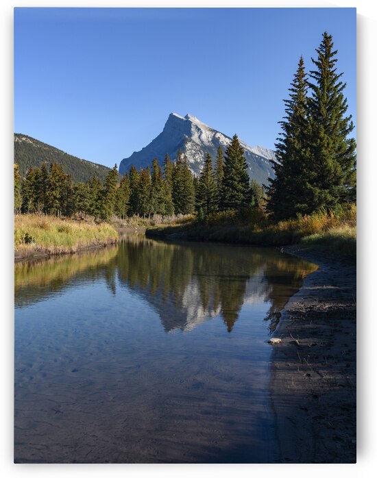 Bow river with mountains 2-7 by Justin Richard Batten
