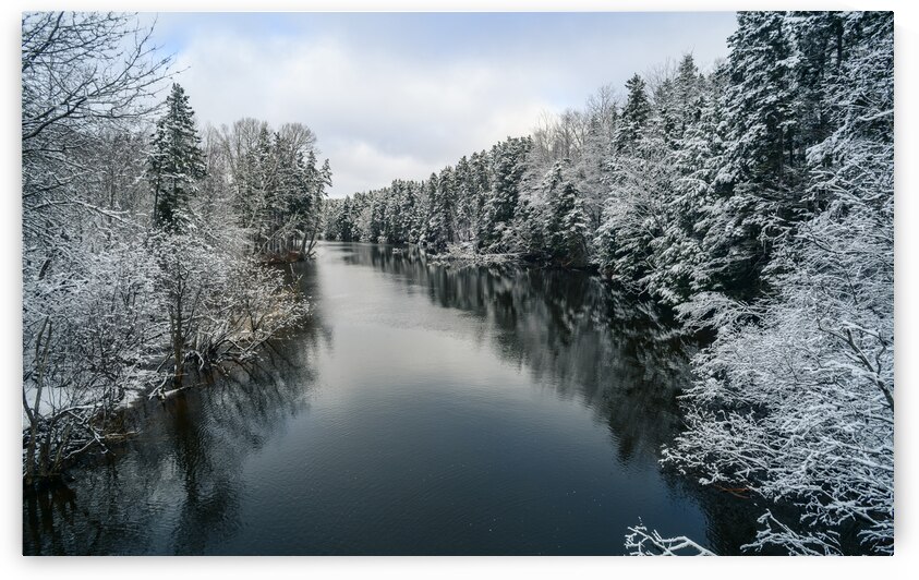 Montague river winter landscape by Justin Richard Batten