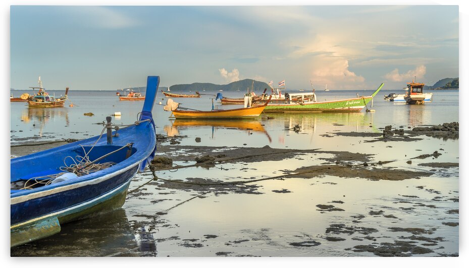 Rawai beach fishing boats & longtails by Justin Richard Batten