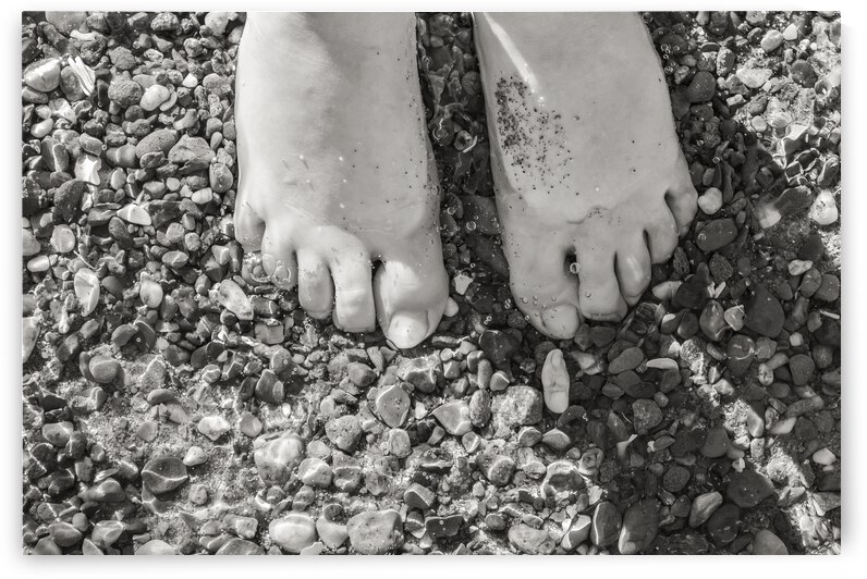 Toes in the Water BW by Justin Richard Batten