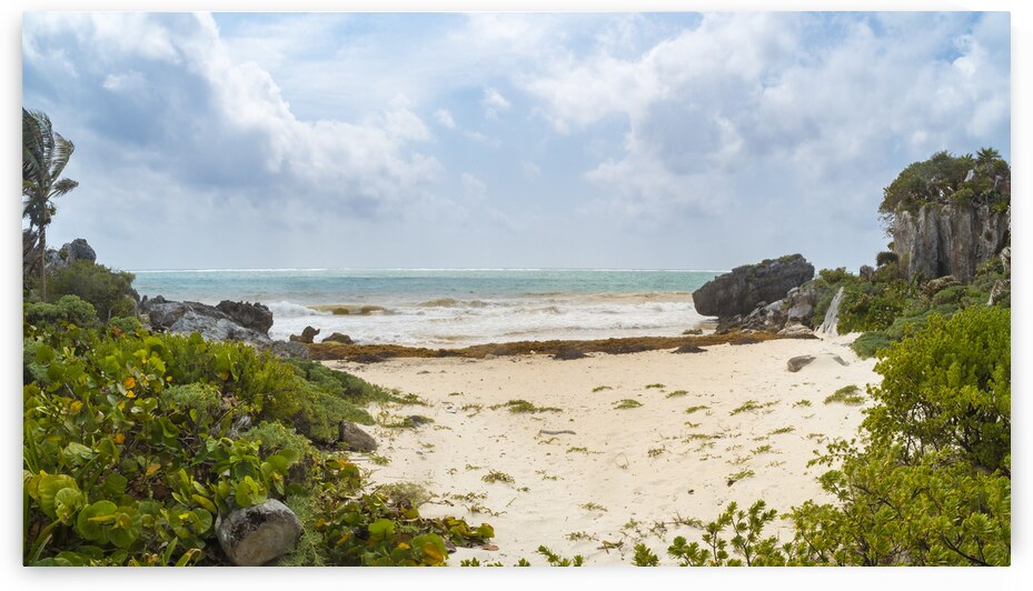 Tulum beach ocean view by Justin Richard Batten