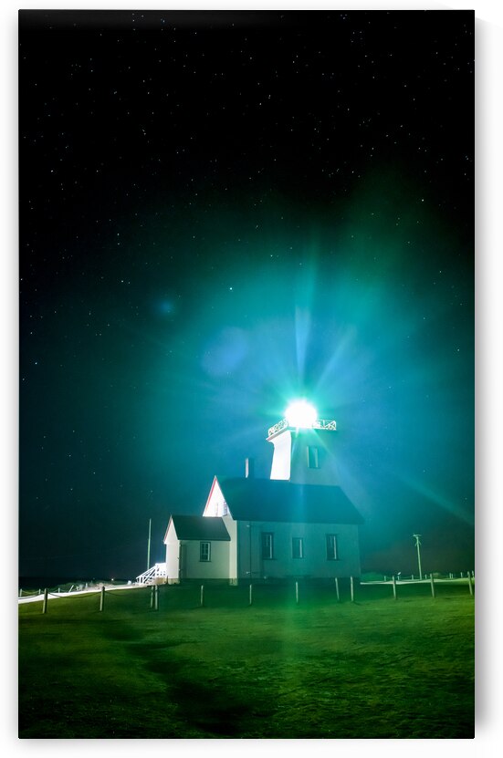 Wood Islands Lighthouse at night by Justin Richard Batten