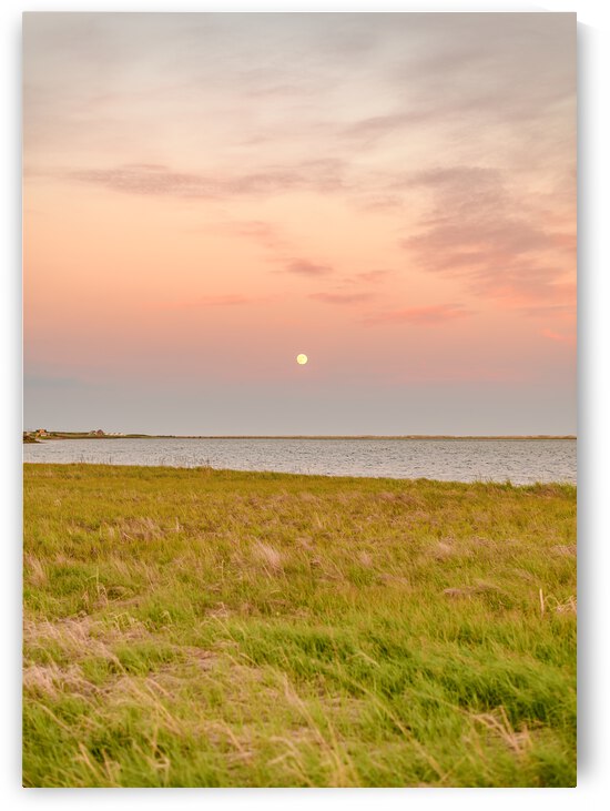 Isle De Madeleine moonrise at sunset  2 by Justin Richard Batten