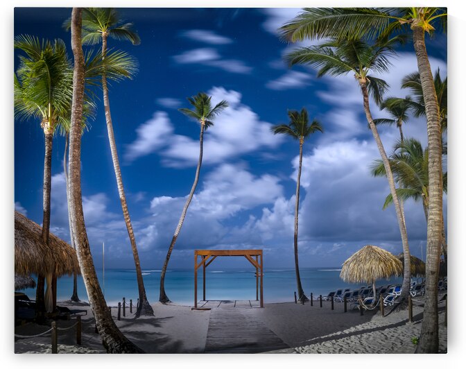 dominican beach night 3 by Justin Richard Batten