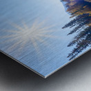 Banff Train Tracks with sun Metal print