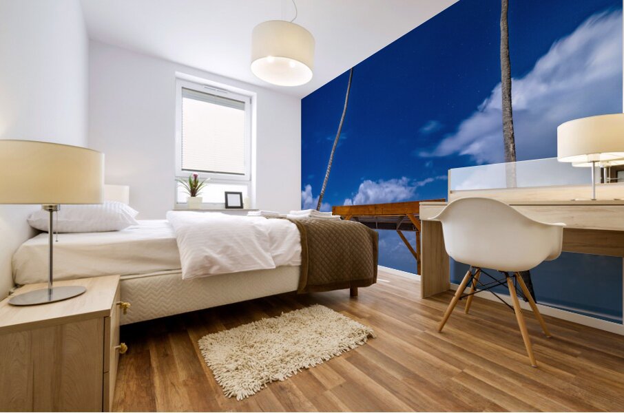 palmtrees beach night Mural print