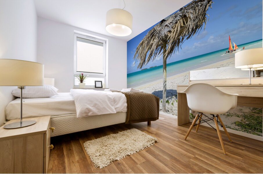 Beach umbrella cuban 2 Mural print