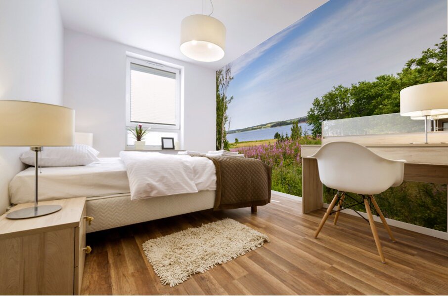 Prince Edward Island field view with ocean Mural print