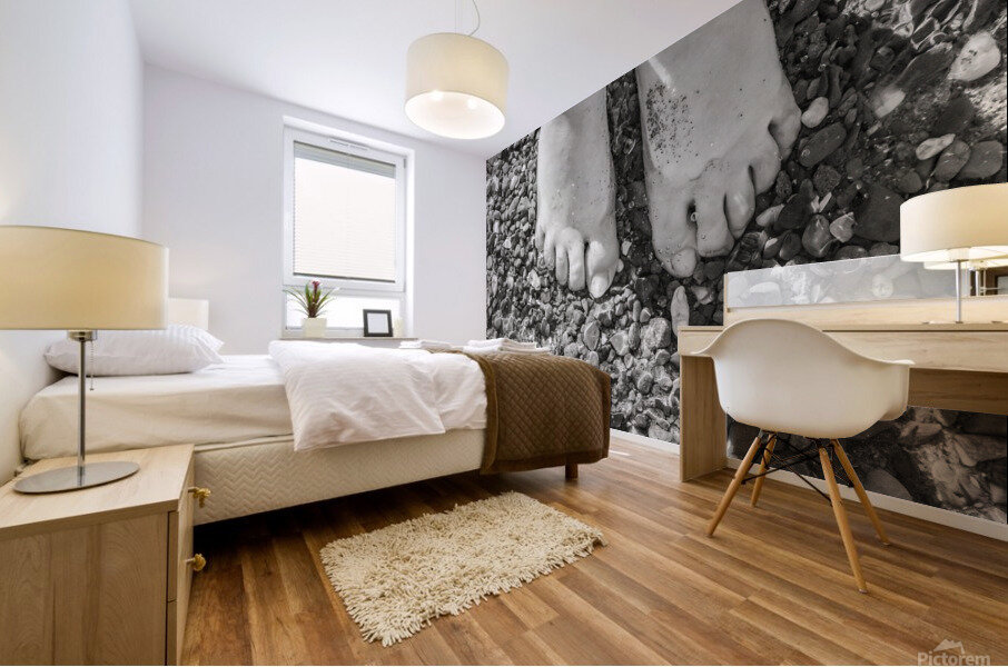 Toes in the Water BW Mural print