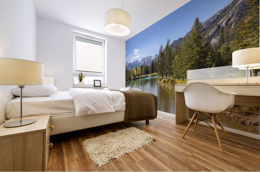 Bow River banff alberta Mural print