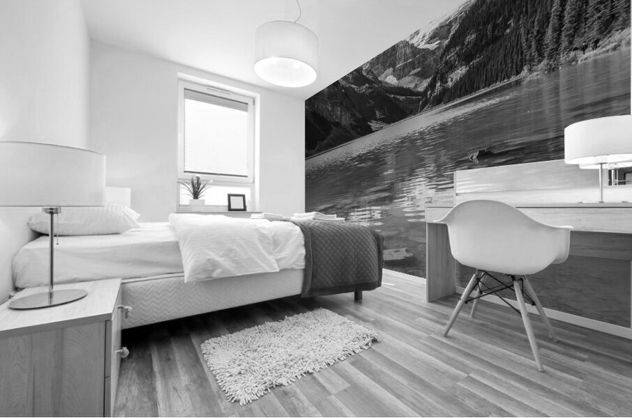 Lake Louise in black and white Mural print