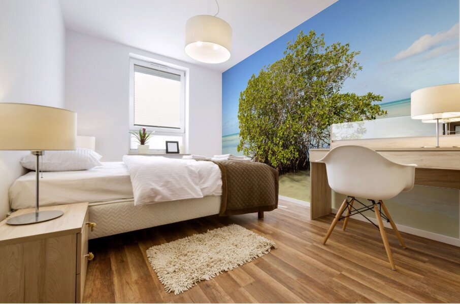 Mangrove on Cuban beach 2 Mural print