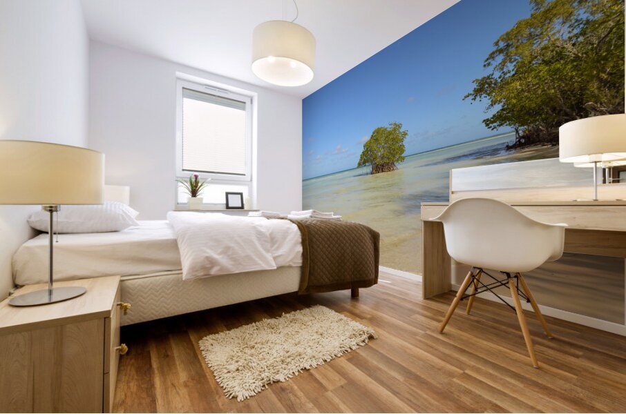 Mangrove on Cuban beach Mural print
