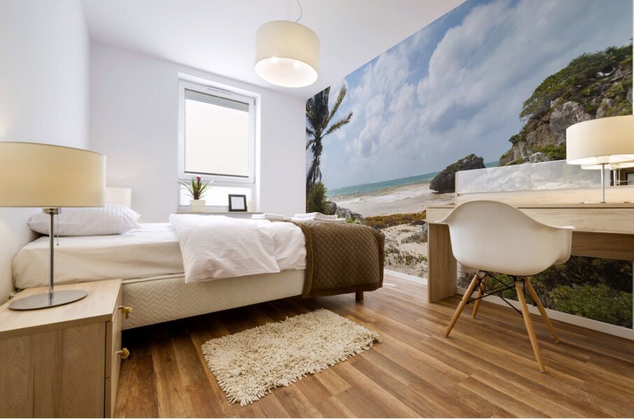 Tulum beach ocean view 3 Mural print