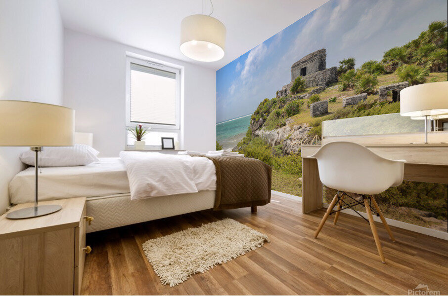 Tulum Ruins on Cliff Mural print