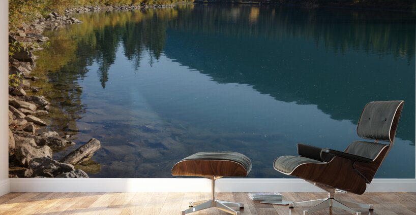 Bow River Banff with mountains 2-2 Wall Murals