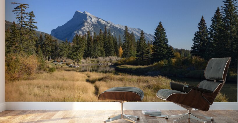 Banff Bow river banks mountains 2-8 Wall Murals