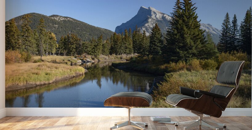 Bow River banks Banff mountains Wall Murals