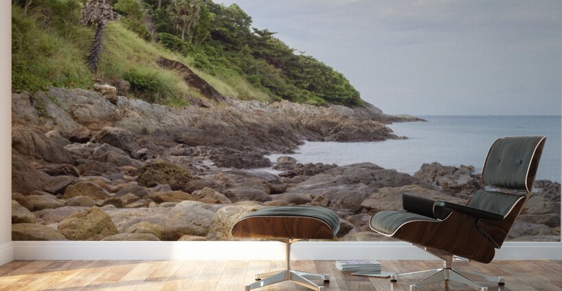 Ya-nui rock beach shore 2 Wall Murals