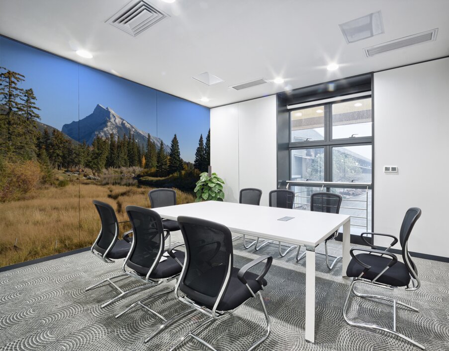 Banff Bow river banks mountains 2-8 Wall Printing