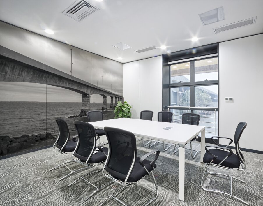 Confederation bridge in black and white wide view PEI Wall Printing