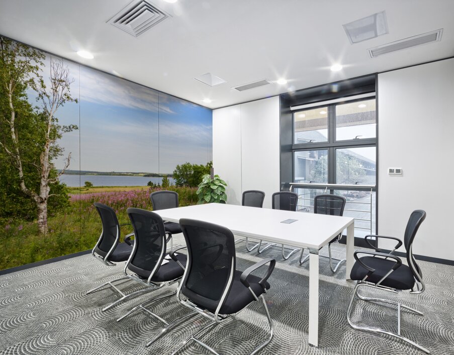 Prince Edward Island field view with ocean Wall Printing