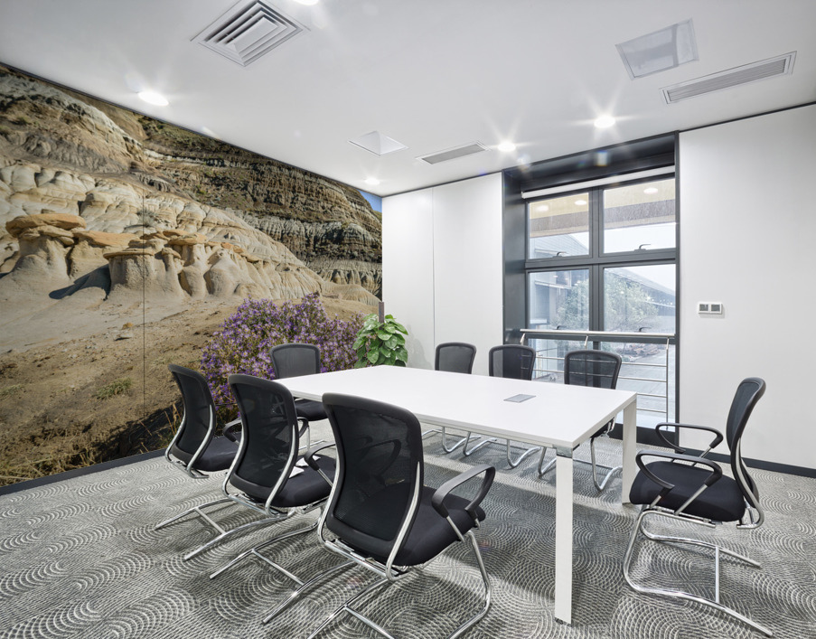 Hoodoos rocks with purple flowers Wall Printing