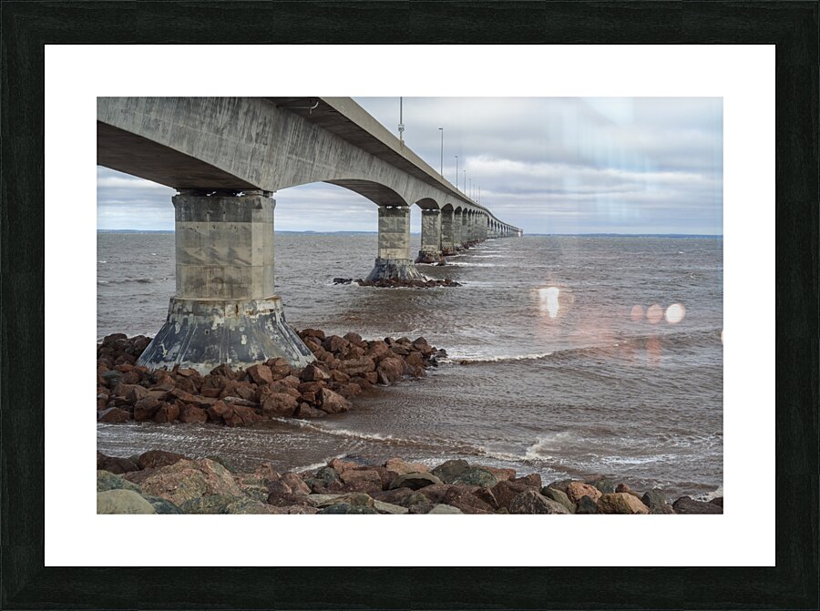 Confederation bridge cloudy Picture Frame print