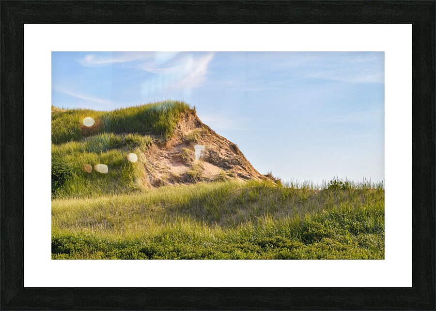 Greenwich grass dune on sky background Picture Frame print